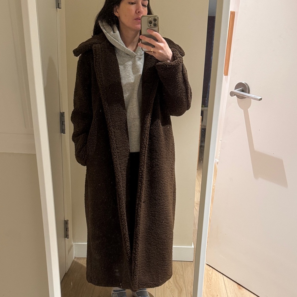 Zara brown teddy coat